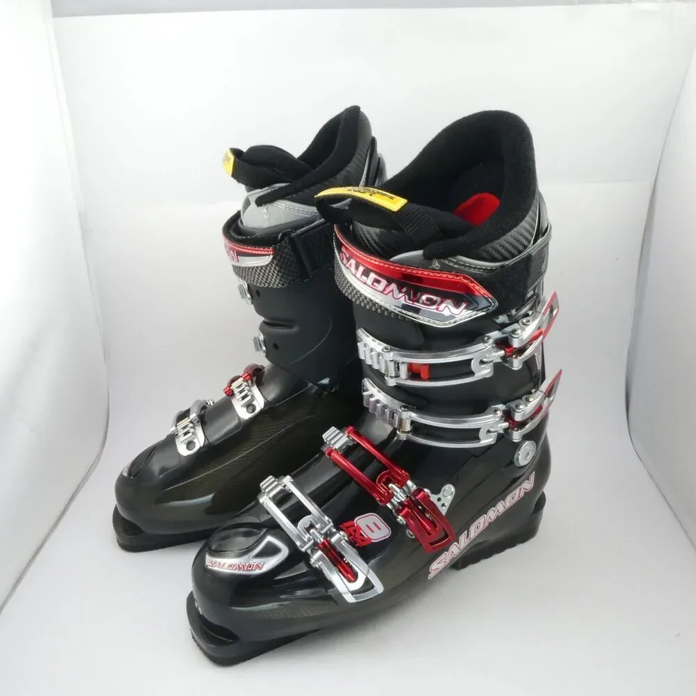 Salomon Impact 8 Ski Boots Black Size 27 Translucent Shell Red Buckle $635